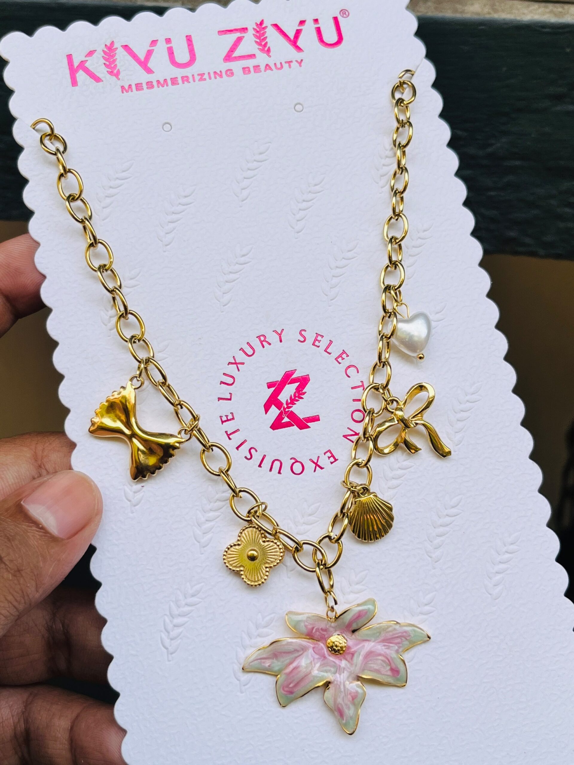 🌸 The Pastel Petal Charm Choker