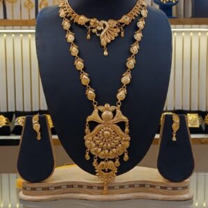 Heritage Mandala Art 24k Gold-Plated Double Layer Necklace Set